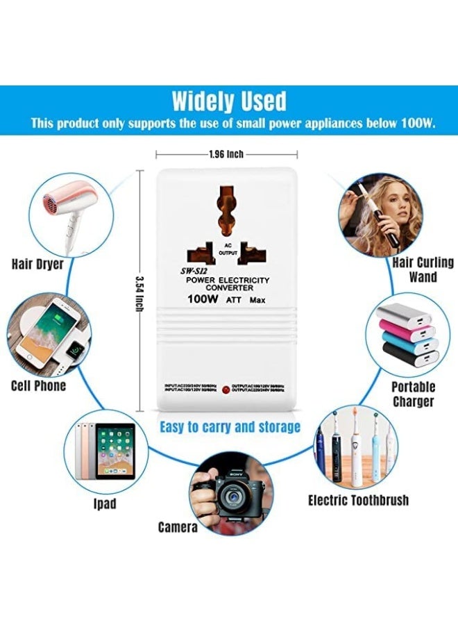SINGWAY 100W 110V-120V to 220V-240V Step-Up and Down Voltage Converter - Image 5